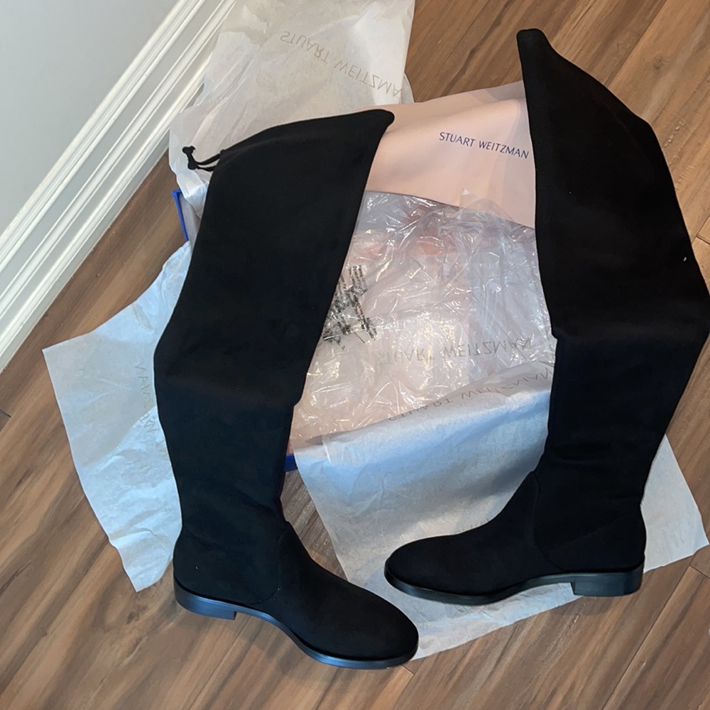 NWT Stuart Weitzman Jocey Over Knee Boots Black 6.5